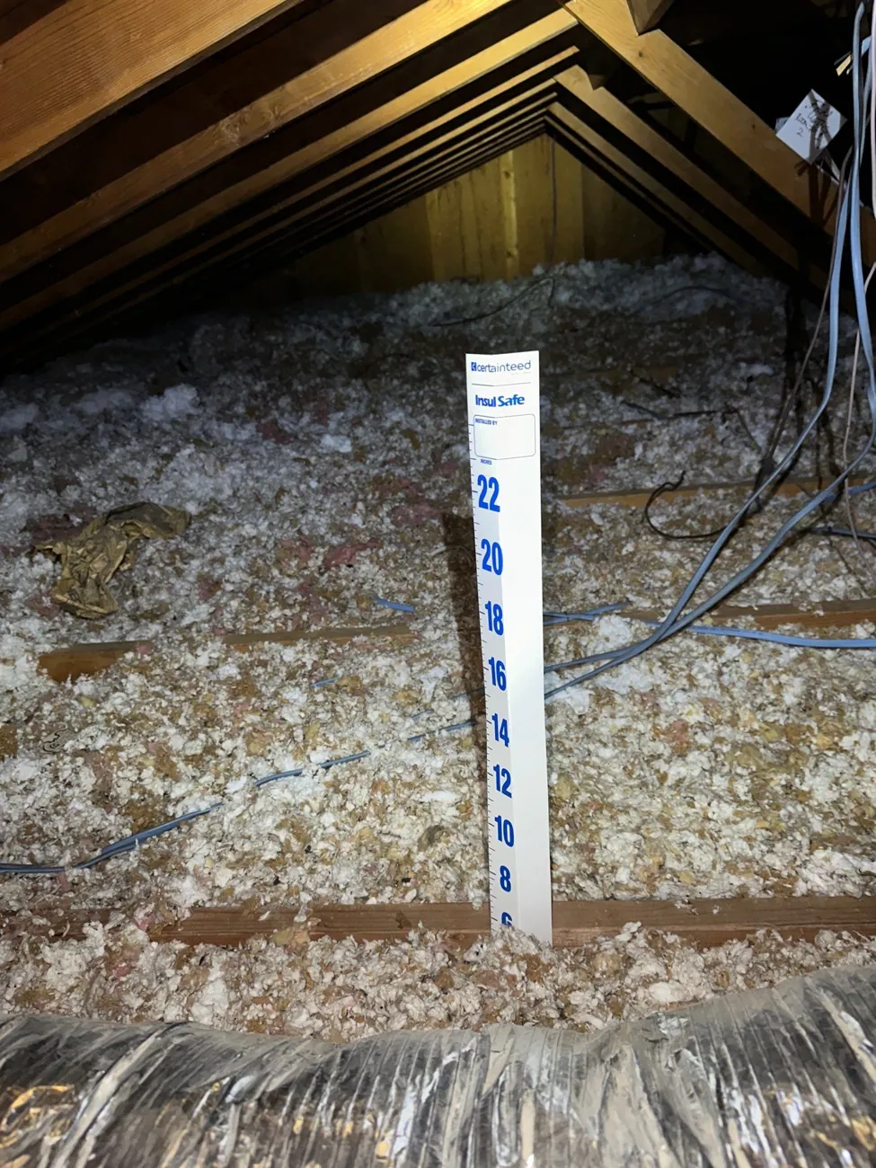 Attic insulation before installation